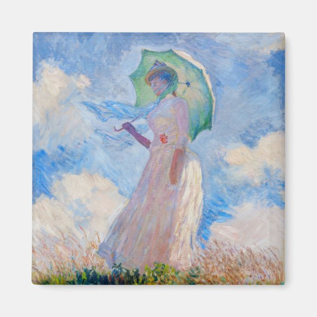 Claude Monet - Woman with a Parasol facing left Magnet (Front)