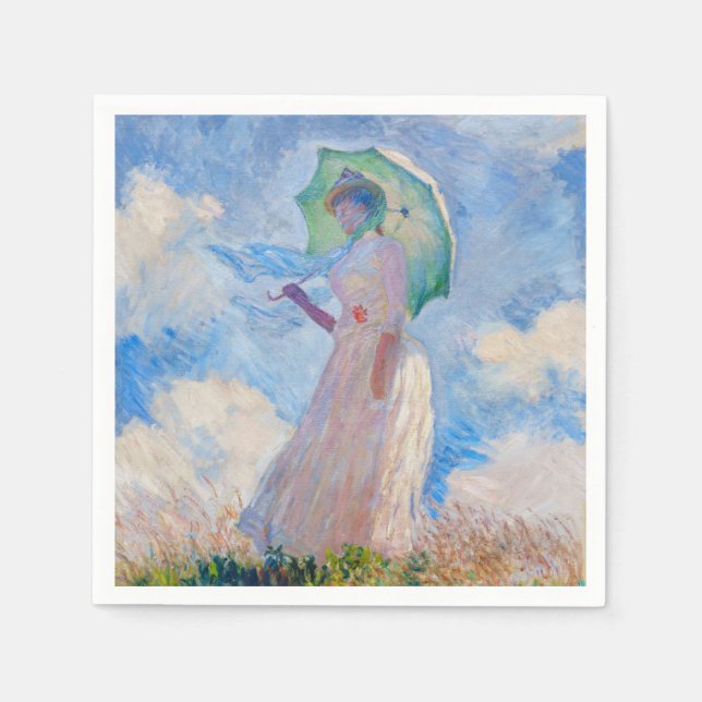 Claude Monet - Woman with a Parasol facing left Napkin (Front)