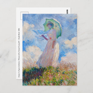 Claude Monet - Woman with a Parasol facing left Postcard