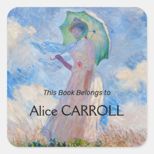 Claude Monet - Woman with a Parasol facing left Square Sticker