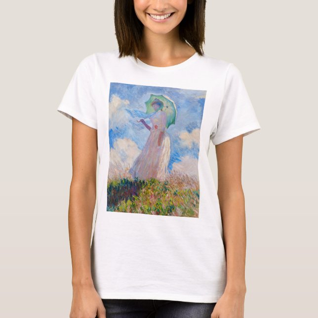 Claude Monet - Woman with a Parasol facing left T-Shirt (Front)