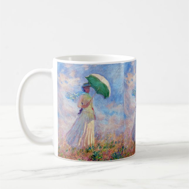 Claude Monet - Woman with a Parasol facing right Coffee Mug (Left)