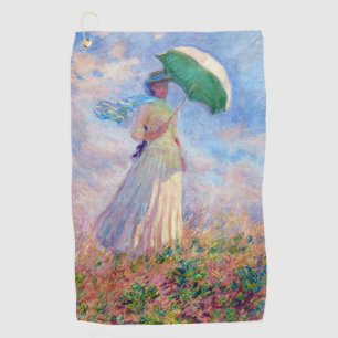 Claude Monet - Woman with a Parasol facing right Golf Towel