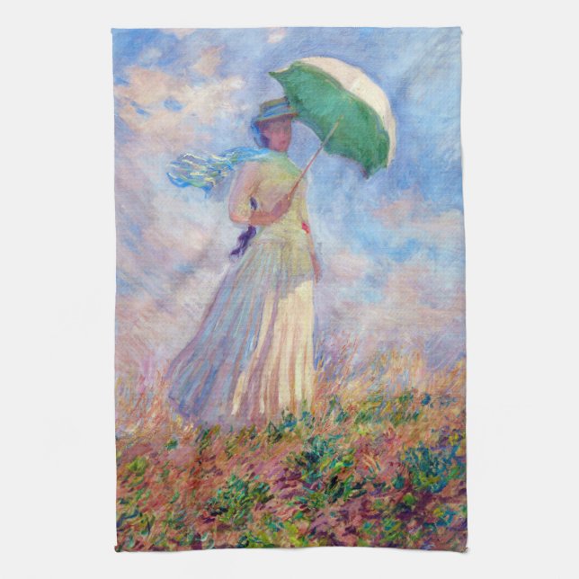 Claude Monet - Woman with a Parasol facing right Kitchen Towel (Vertical)