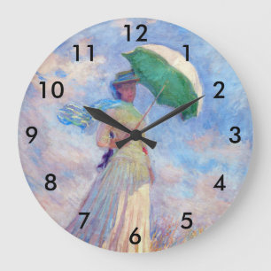 Claude Monet - Woman with a Parasol facing right Large Clock