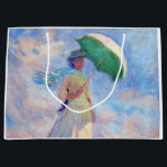 Claude Monet - Woman with a Parasol facing right Large Gift Bag<br><div class="desc">Study of a Figure Outdoors,  also known as Woman with a Parasol/Umbrella facing right. By Claude Monet in 1886.</div>