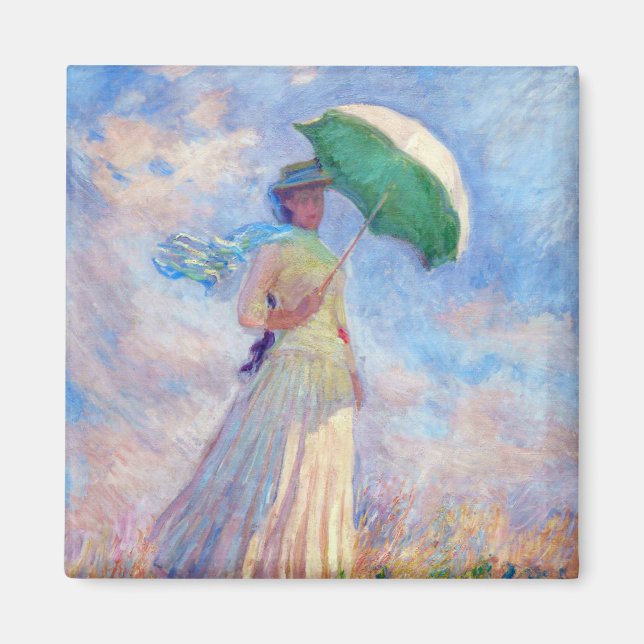 Claude Monet - Woman with a Parasol facing right Magnet (Front)
