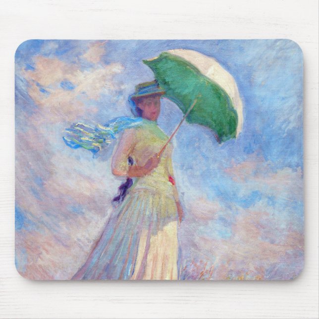 Claude Monet - Woman with a Parasol facing right Mouse Pad (Front)
