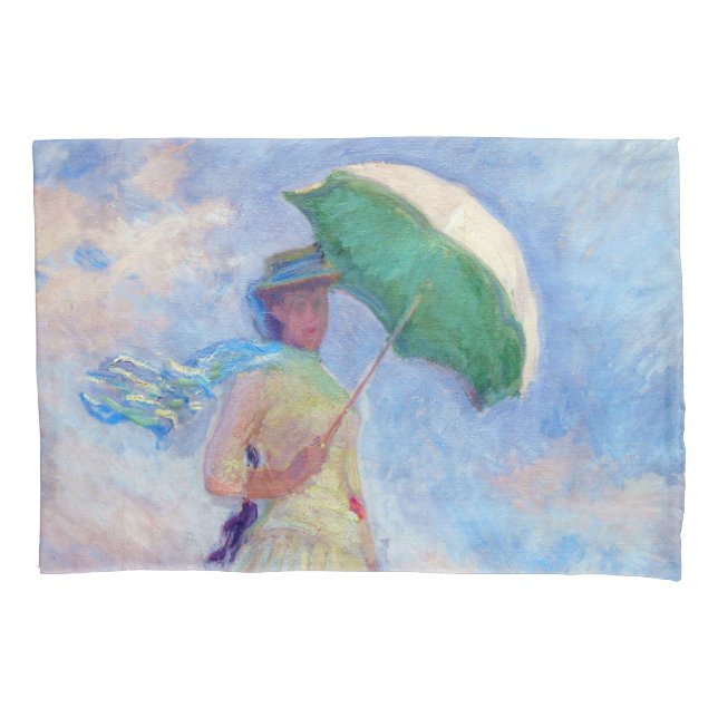 Claude Monet - Woman with a Parasol facing right Pillowcase (Front)