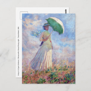 Claude Monet - Woman with a Parasol facing right Postcard