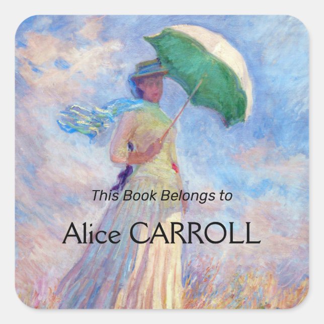 Claude Monet - Woman with a Parasol facing right Square Sticker (Front)