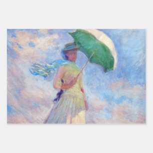 Claude Monet - Woman with a Parasol facing right Wrapping Paper Sheet