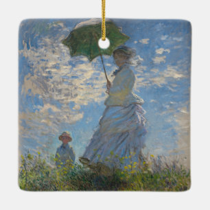 Claude Monet Woman with a Parasol Fine Art Ceramic Ornament