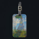 Claude Monet Woman with a Parasol Luggage Tag<br><div class="desc">Travel with Impressionist charm. This luggage tag features Claude Monet’s Woman with a Parasol, glowing with airy blues, soft whites, and fresh greens. The graceful mother-and-child scene, painted in Monet’s luminous brushstrokes, makes your suitcase easy to spot while adding timeless elegance to your journey. Durable and eye-catching, the tag keeps...</div>