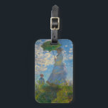 Claude Monet Woman with a Parasol Luggage Tag<br><div class="desc">Travel with Impressionist charm. This luggage tag features Claude Monet’s Woman with a Parasol, glowing with airy blues, soft whites, and fresh greens. The graceful mother-and-child scene, painted in Monet’s luminous brushstrokes, makes your suitcase easy to spot while adding timeless elegance to your journey. Durable and eye-catching, the tag keeps...</div>