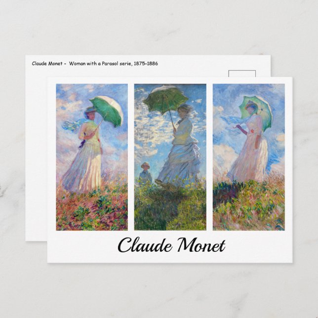 Claude Monet -  Woman with a Parasol serie Postcard (Front/Back)