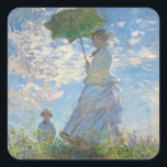 Claude Monet | Woman with a Parasol Square Sticker<br><div class="desc">Woman with a Parasol - Madame Monet and Her Son,  1875 (oil on canvas)| by  Claude Monet | Art Location: National Gallery of Art Washington DC| French Artist | Image Collection Number: XOS741899</div>