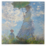 Claude Monet | Woman with a Parasol Tile<br><div class="desc">Woman with a Parasol - Madame Monet and Her Son,  1875 (oil on canvas)| by  Claude Monet | Art Location: National Gallery of Art Washington DC| French Artist | Image Collection Number: XOS741899</div>