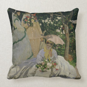 Claude Monet Women in the Garden Throw Pillow