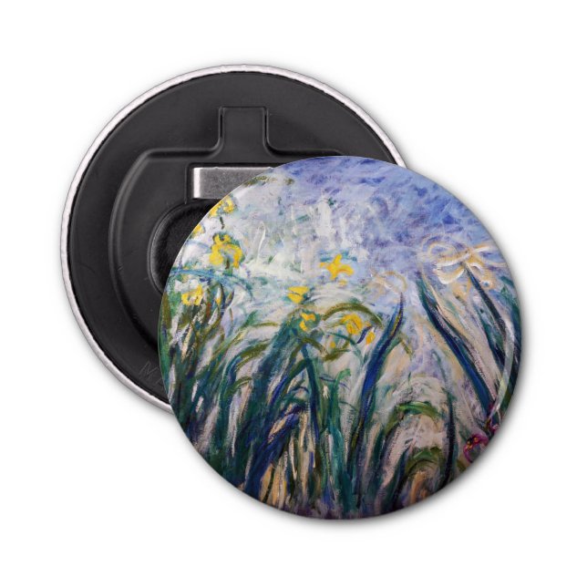 Claude Monet - Yellow and Purple Irises Bottle Opener (Front)