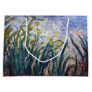 Claude Monet - Yellow and Purple Irises Large Gift Bag