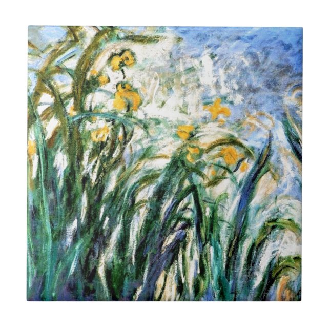 Claude Monet Yellow Irises and Malva 19 Tile (Front)