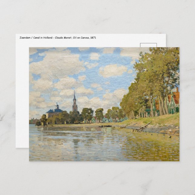 Claude Monet - Zaandam Postcard (Front/Back)