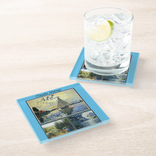 Claude Monet's famous paintings Glass Coaster