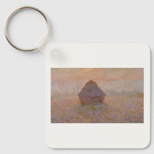 Claude Monet's Grainstack, Sun in the Mist (1891) Keychain