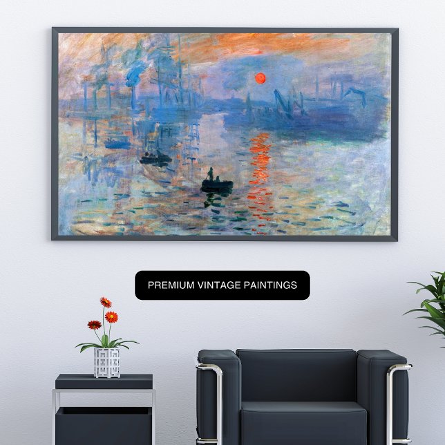 Claude Monet's Impression, Beauty of  Rising Son Poster (Witnessing the birth of a new day through Monet's eyes, where light and atmosphere merge effortless)