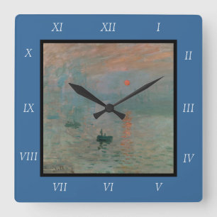 Claude Monet's Impression Sunrise (soleil levant) Square Wall Clock