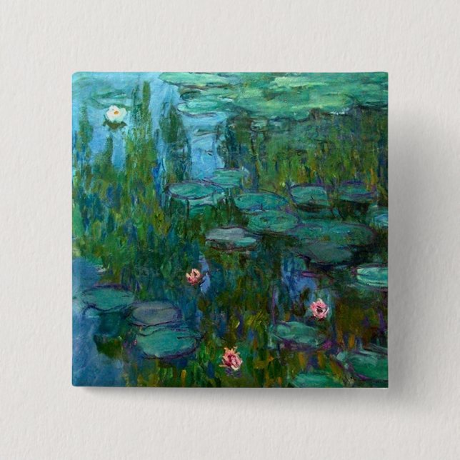 Claude Monet's Nymphéas 2 Inch Square Button (Front)