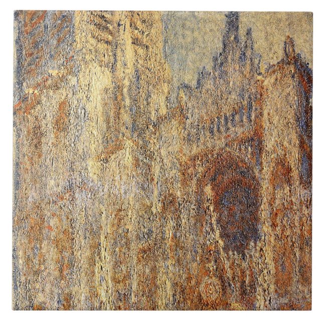 Claude Monet's painting, Rouen Cathedral at Noon, Tile (Front)