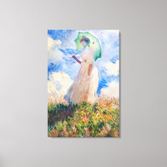 Claude Monet's Suzanne Hoschedé - Vintage Art Canvas Print (Front)