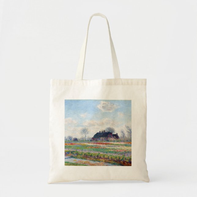 Claude Monet's Tulip Fields at Sassenheim (1886) Tote Bag (Front)