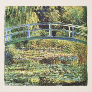 Claude Monet's Waterlilies Green Chiffon Scarf