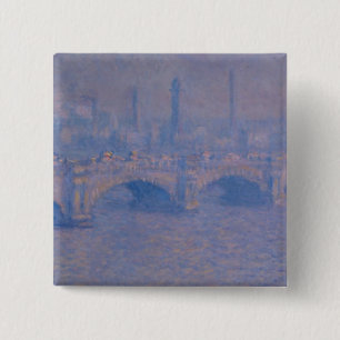 Claude Monet's Waterloo Bridge 2 Inch Square Button