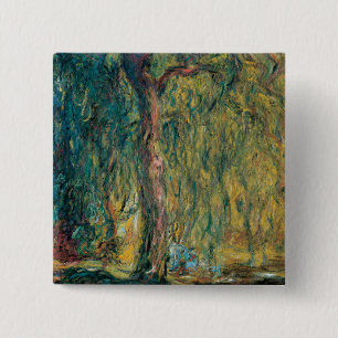 Claude Monet's Weeping Willow 2 Inch Square Button