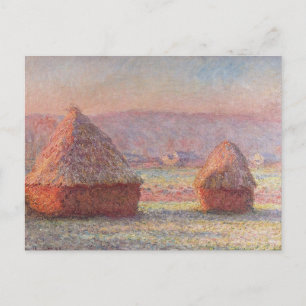 Claude Monet's White Frost Sunrise (Haystacks)) Postcard