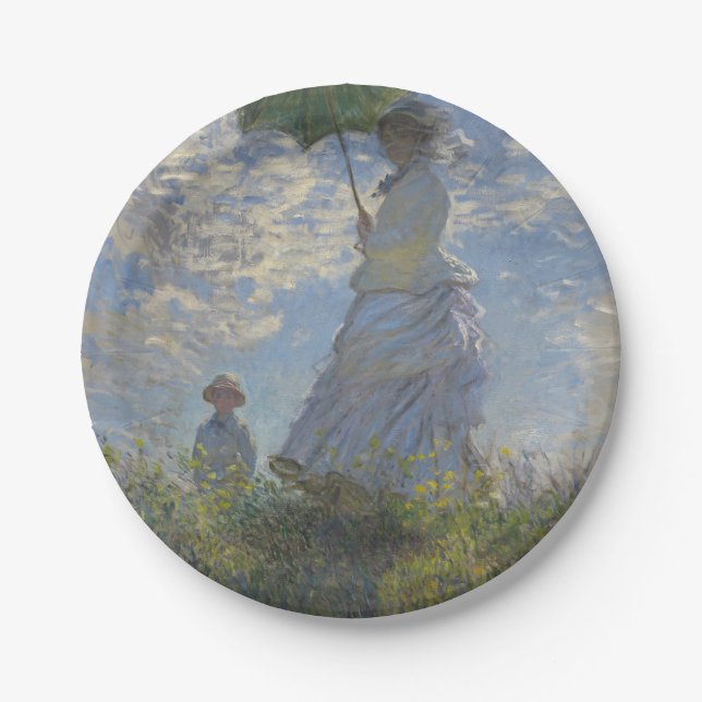 Claude Monet's Woman with a Parasol Paper Plate (Front)