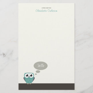 Claude the Little Owl | Cute Note Paper