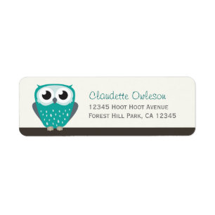 Claude the Little Owl Return Address Labels