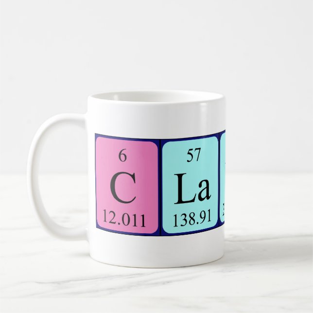 Claudi nom de table périodique mug (Gauche)