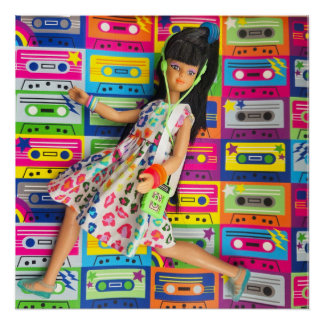 Claudia and her colourful cassettes poster