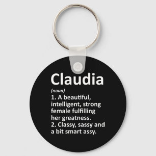 Claudia Definition Personalized Name Funny Christm Keychain