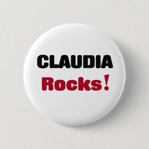 Claudia Rocks 2 Inch Round Button