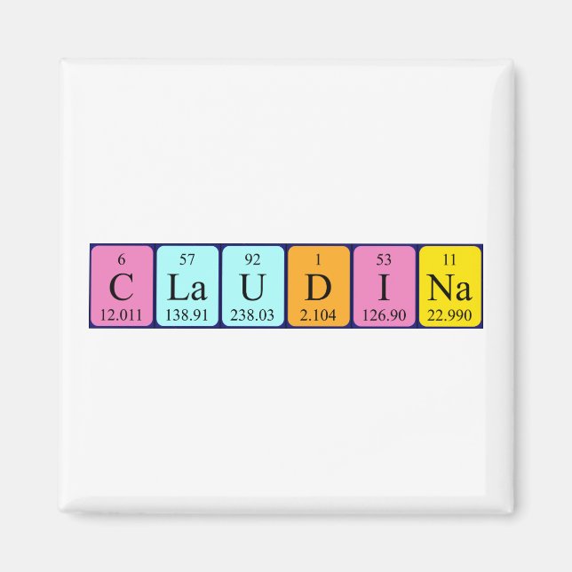 Claudina nom de table périodique aimant (Devant)