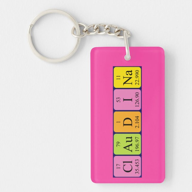 Claudina periodic table name keyring (Front)
