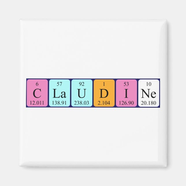 Claudine periodic table name magnet (Front)