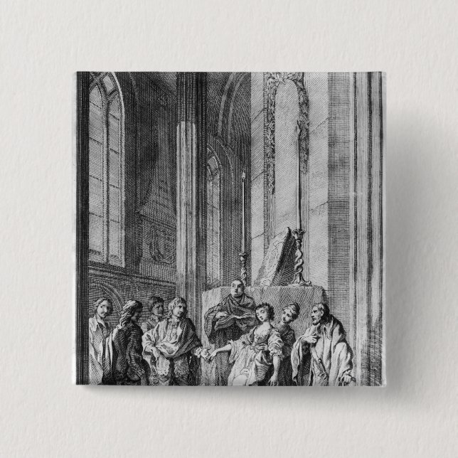 Claudio accusing Hero of faithlessness 2 Inch Square Button (Front)